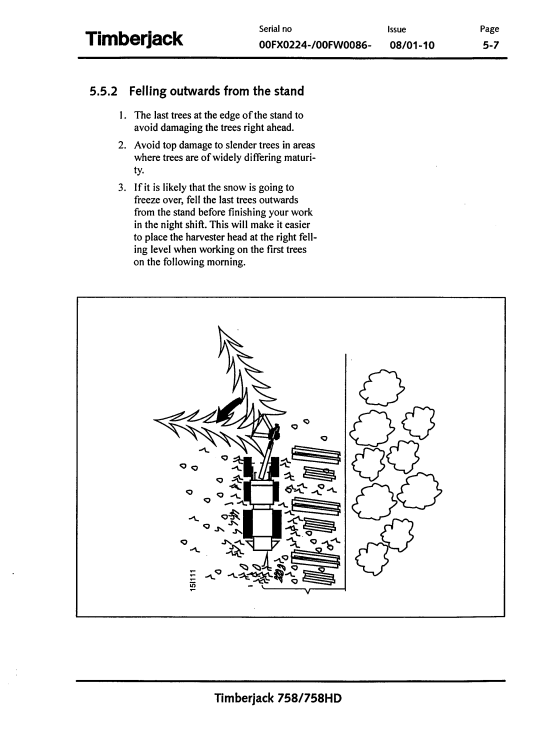 JOHN DEERE TIMBERJACK 758 HARVESTER HEAD OPERATOR MANUAL F062439