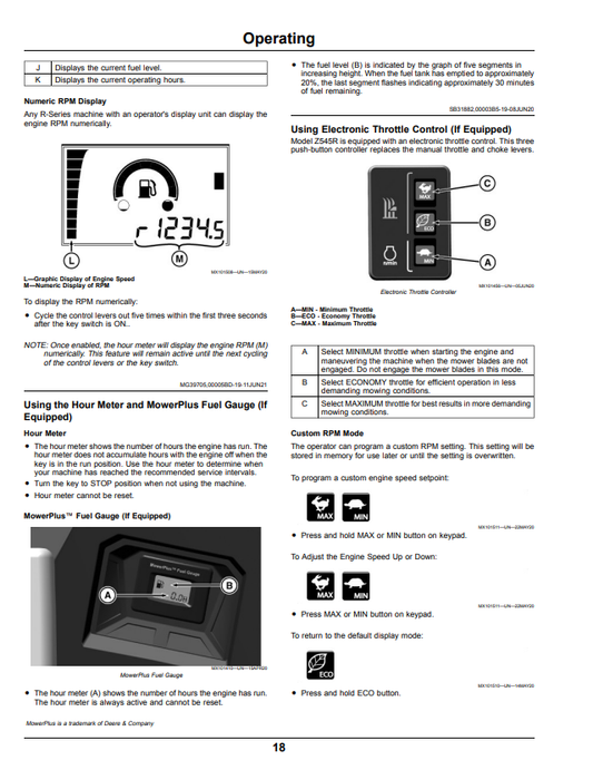 JOHN DEERE RESIDENTIAL ZTRAK™ Z515E, Z530M, AND Z545R OPERATOR MANUAL OMUC30708E