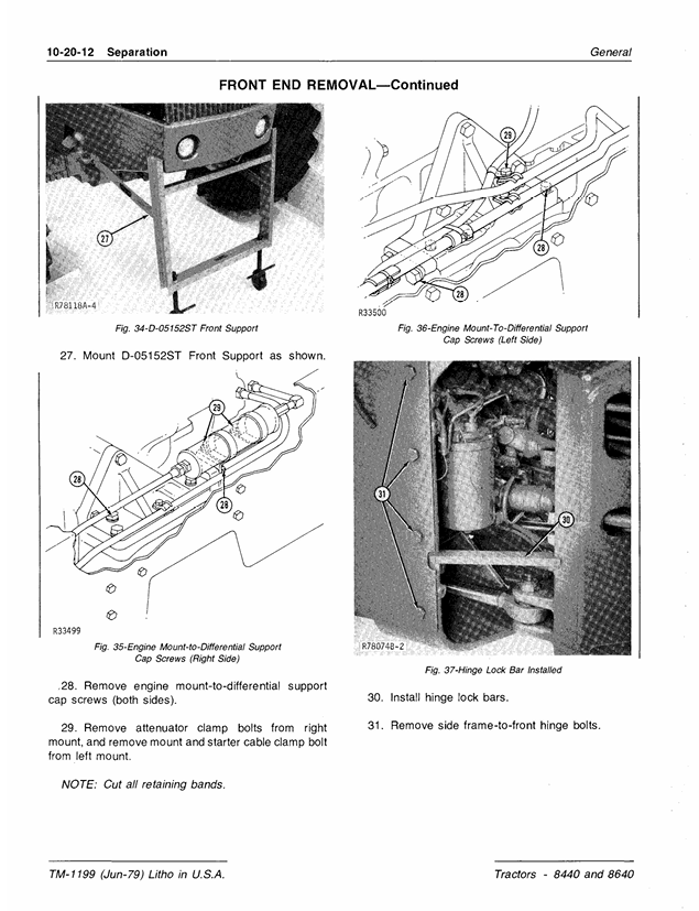 JOHN DEERE 8440 AND 8640 4WD ARTICULATED TRACTOR TECHNICAL MANUAL TM1199