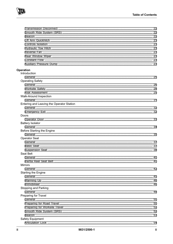 JCB TM320, TM420 Wheel Loader Operator Manual PDF