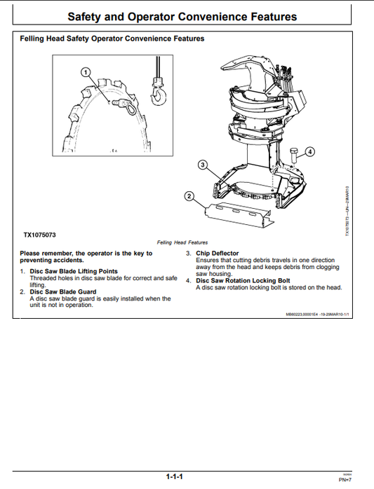JOHN DEERE FR21B FELLING HEAD OPERATOR MANUAL OMT260115