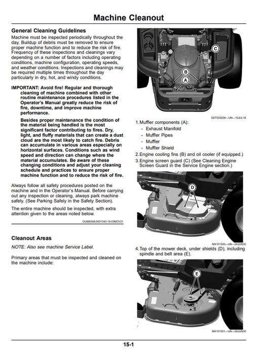 JOHN DEERE RESIDENTIAL ZTRAK Z515E, Z530M, AND Z545R OPERATOR MANUAL OMUC44854E