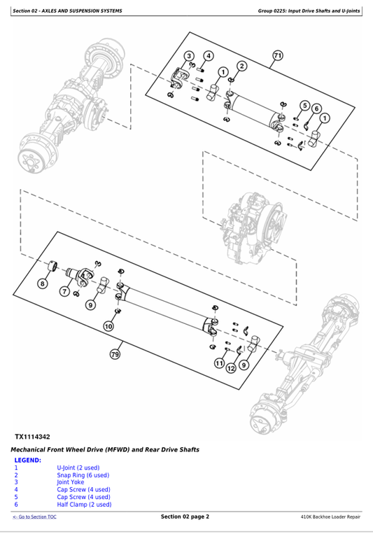 JOHN DEERE 410K BACKHOE LOADER IT4S3B REPAIR TECHNICAL MANUAL TM12494