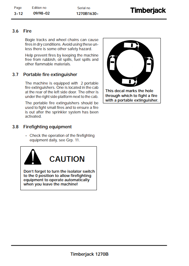 JOHN DEERE 1270B TIMBERJACK OPERATOR AND MAINTENANCE MANUAL F056649