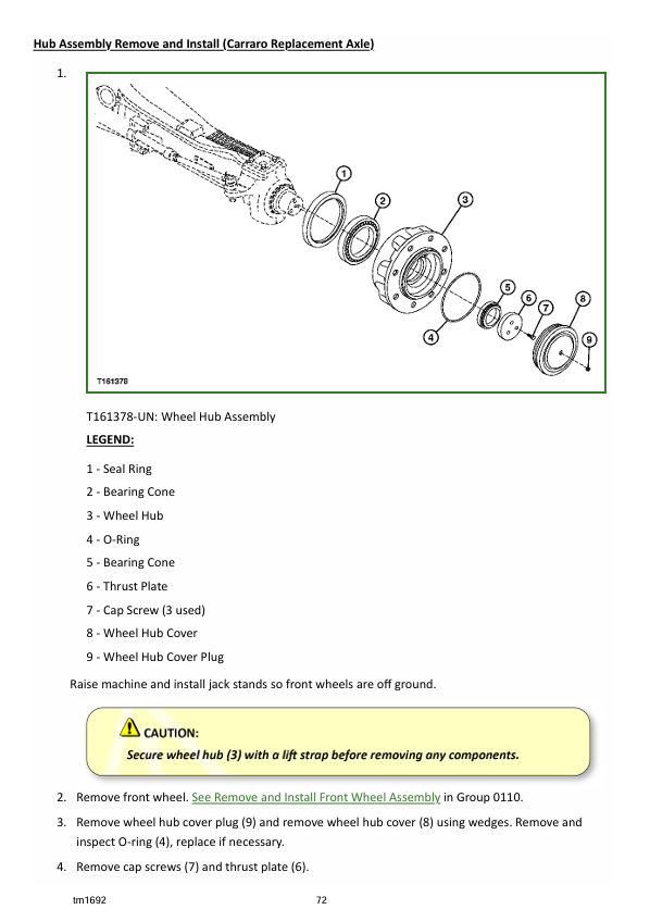 JOHN DEERE 210LE LANDSCAPE LOADER REPAIR TECHNICAL MANUAL TM1692