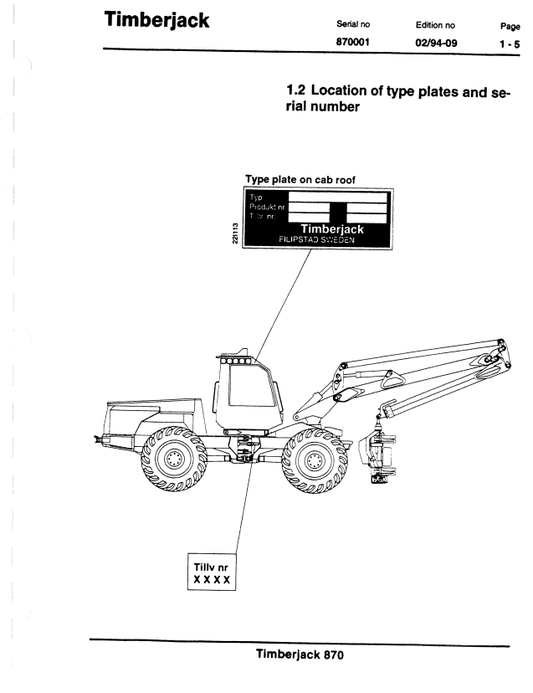 JOHN DEERE 870 WHEELED HARVESTER INSTRUCTION MANUAL F027722