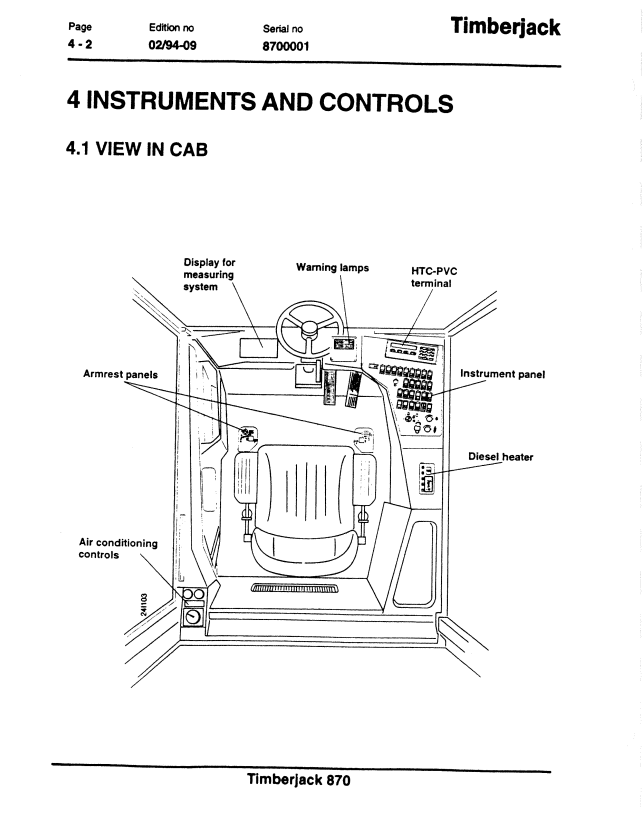 JOHN DEERE 870 WHEELED HARVESTER INSTRUCTION MANUAL F027722