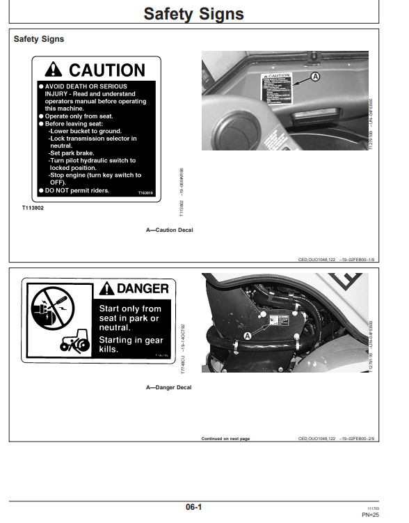 JOHN DEERE 304H LOADER OPERATOR MANUAL OMT184550