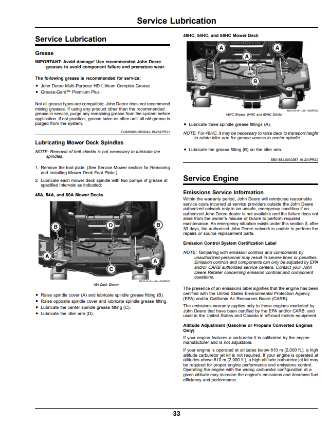 JOHN DEERE RESIDENTIAL ZTRAK™ Z515E, Z530M, Z530R AND Z545R OPERATOR MANUAL OMUC31105