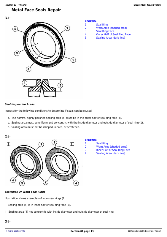 JOHN DEERE 210G, 210GLC T2, S2 EXCAVATOR REPAIR TECHNICAL MANUAL TM13077X19