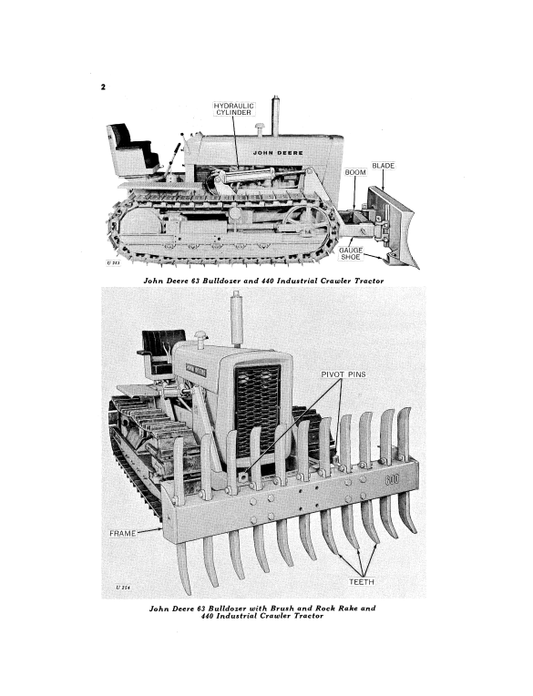 JOHN DEERE 63 BULLDOZER OPERATOR MANUAL OMU11440