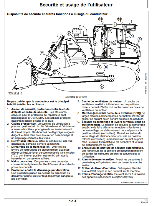 JOHN DEERE 950K BOUTEUR CHENILLÉ OPERATOR MANUAL OMT369304X28