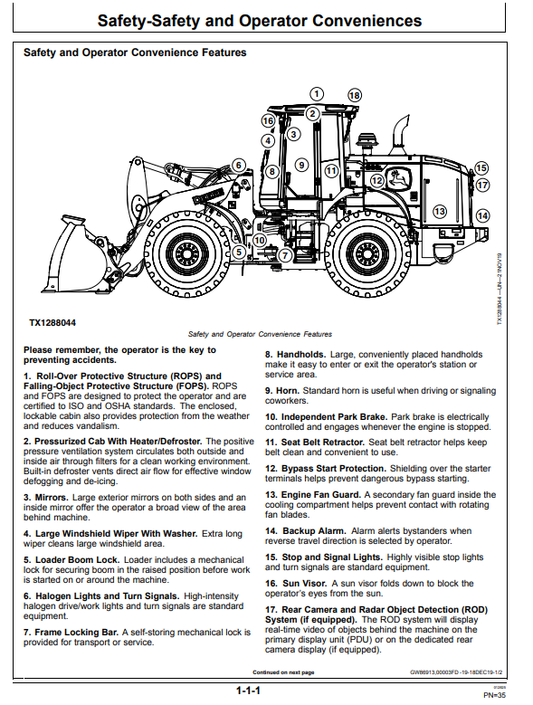 JOHN DEERE 644L 4WD LOADER OPERATOR MANUAL OMT426946X19