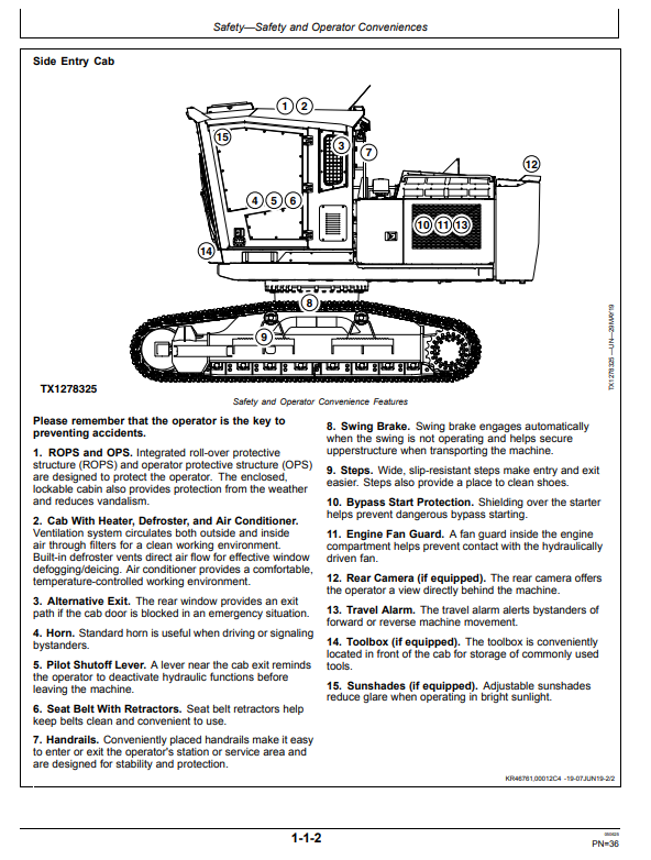 JOHN DEERE 2654G AND 2654GLC FORESTRY EXCAVATOR OPERATOR MANUAL OMT388074X19