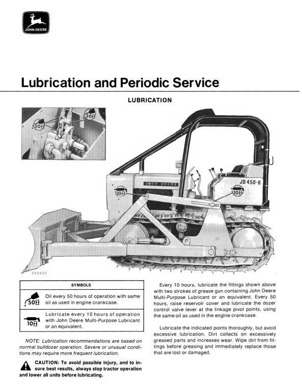 JOHN DEERE 6410 BULLDOZER FOR JD450-B CRAWLER OPERATOR MANUAL OMT40197
