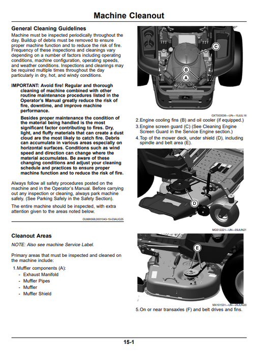 JOHN DEERE RESIDENTIAL ZERO TURN Z515E, Z530M, Z530R, Z45R OPERATOR MANUAL OMUC44852