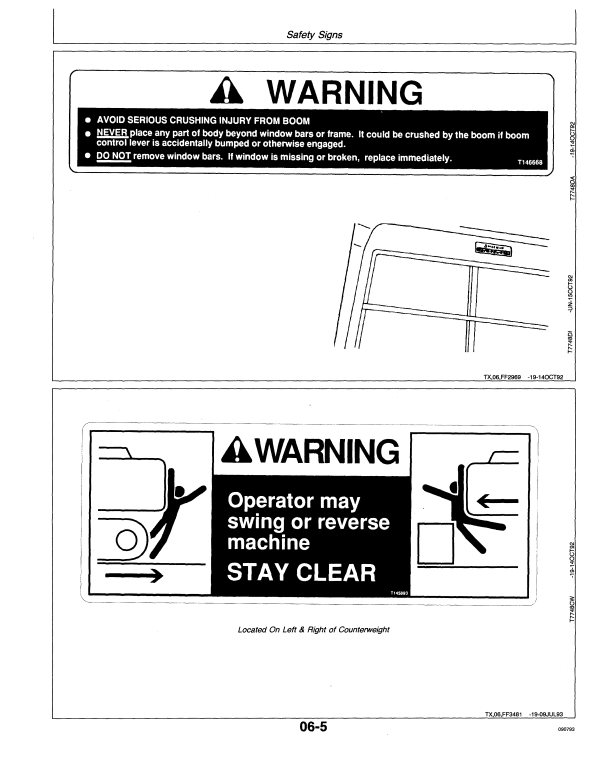 JOHN DEERE 595D EXCAVATOR OPERATOR MANUAL OMT149277