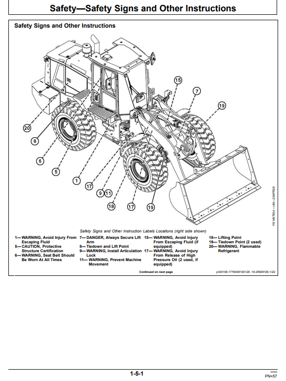 JOHN DEERE 644 G 4WD LOADER OPERATOR MANUAL OMT528231X019