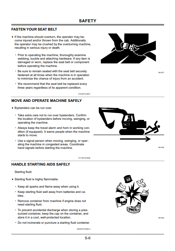 HITACHI ZAXIS 330LC, 370 EXCAVATOR OPERATOR MANUAL EM1HHNA11