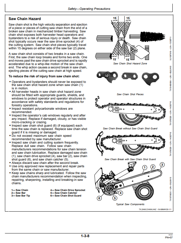 JOHN DEERE 2154G FORESTRY EXCAVATOR OPERATOR MANUAL OMT361329X19