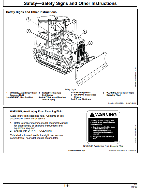 JOHN DEERE 550 P CRAWLER DOZER OPERATOR MANUAL OMT480070X019