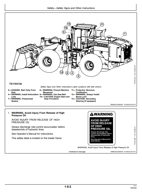 JOHN DEERE 744K-II 4WD LOADER OPERATOR MANUAL OMT351531X19