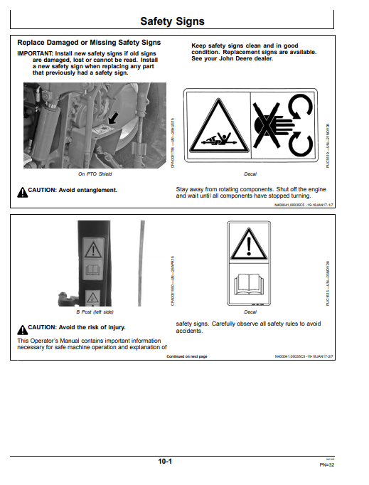 JOHN DEERE JD954, JD1104, JD1204-A, JD1354-A, AND JD1404-A TRACTOR 0PERATOR MANUAL OMSU51537