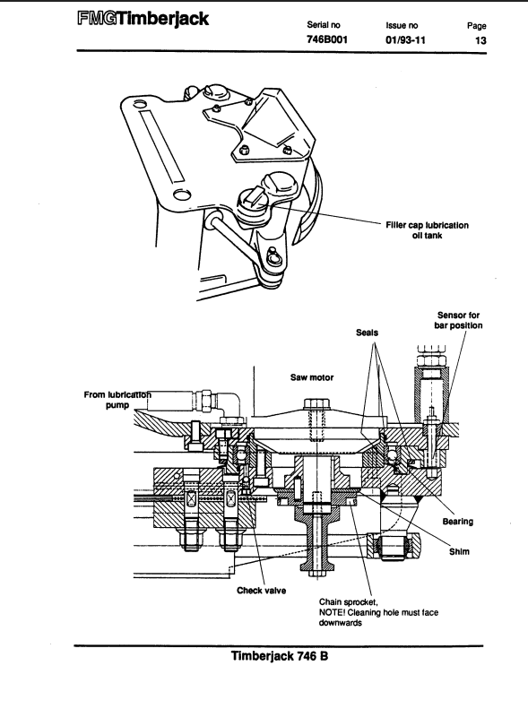 JOHN DEERE FMG TIMBERJACK 746B HARVESTER HEAD OPERATOR MANUAL F027724