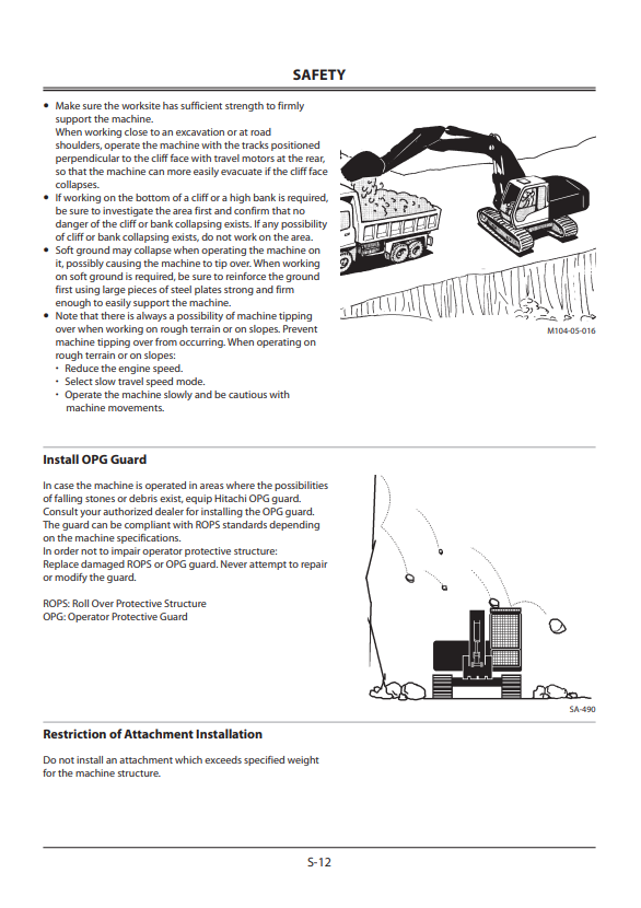 HITACHI ZAXIS 470LC-5A, 670LC-5A, 870LC-5A HYDRAULIC EXCAVATOR OPERATOR MANUAL ENMJAELA14