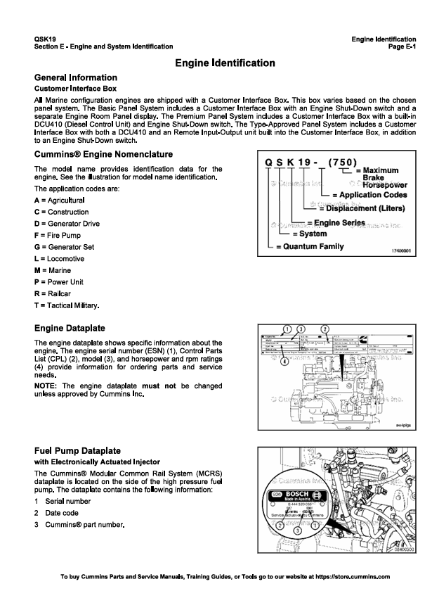 JOHN DEERE CUMMINS ENGINE QSK19, QSK19 CM850, CM2150 MCRS, 4021592-VOL1 SERVICE MANUAL