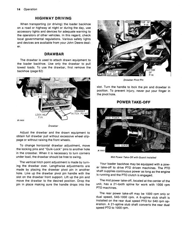 JOHN DEERE 500 SERIES A LOADER BACKHOE OPERATOR MANUAL OMT33884