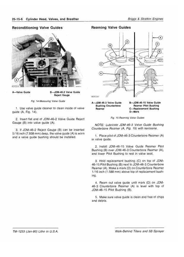 JOHN DEERE WALK-BEHIND TILLER AND 5B SPRAYER TECHNICAL MANUAL TM1233