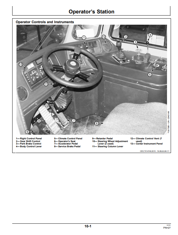 JOHN DEERE 300C ARTICULATED DUMP TRUCK OPERATOR MANUAL OMT166954