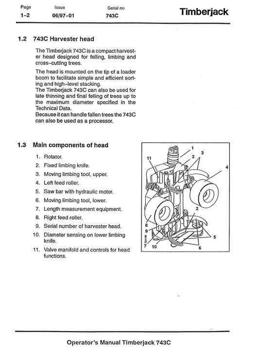 JOHN DEERE 743C TIMBERJACK OPERATOR MANUAL F053984