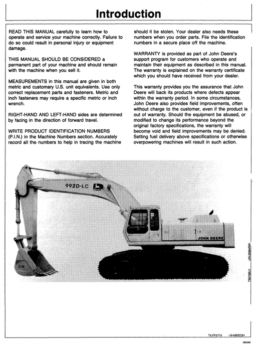 JOHN DEERE 344E LOADER OPERATOR MANUAL OMAT123427