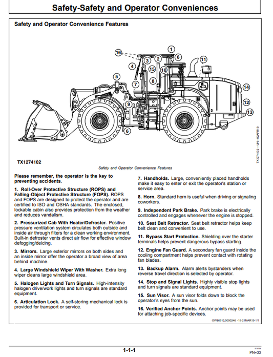 JOHN DEERE 844L AND 844L AH 4WD LOADER OPERATOR MANUAL OMT426199X19
