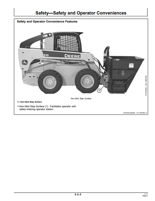JOHN DEERE SA60, SA72, SD72, AND SD84 SIDE DISCHARGE BUCKET OPERATOR MANUAL OMT250589