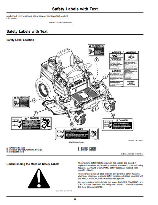 JOHN DEERE Z525E, Z535M, Z535R, Z540M AND Z540R Z500 SERIES ZTRAK™ OPERATOR MANUAL OMUC24251