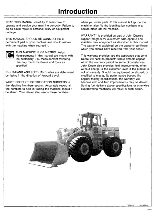 JOHN DEERE 744E LOADER OPERATOR MANUAL OMAT145920