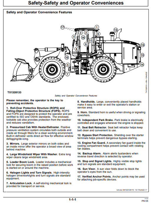 JOHN DEERE 744 P-TIER GEN-A 4WD LOADER OPERATOR MANUAL OMT461920X019