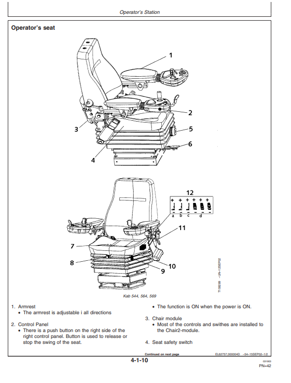 JOHN DEERE 1410D FORWARDER OPERATOR MANUAL OMF064197