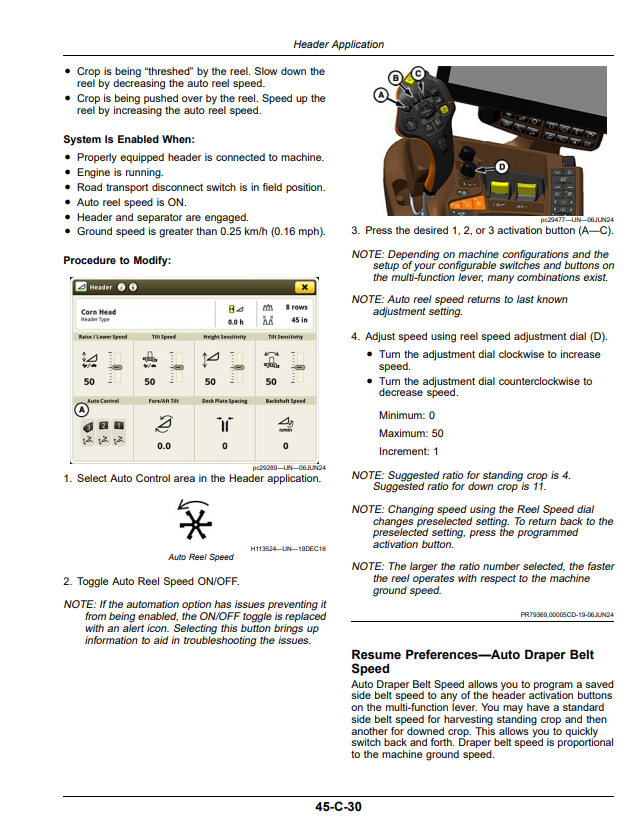 JOHN DEERE X9 1000 AND X9 1100 COMBINE OPERATOR MANUAL OMDXE16421