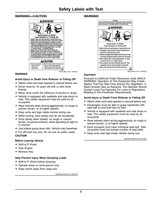 JOHN DEERE XUV835E, XUV835M, XUV835R GATOR™ UTILITY VEHICLES OPERATOR MANUAL OMUC36656