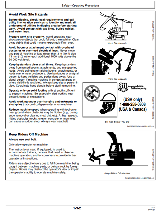 JOHN DEERE 26 P COMPACT EXCAVATOR OPERATOR MANUAL OMT489505X019
