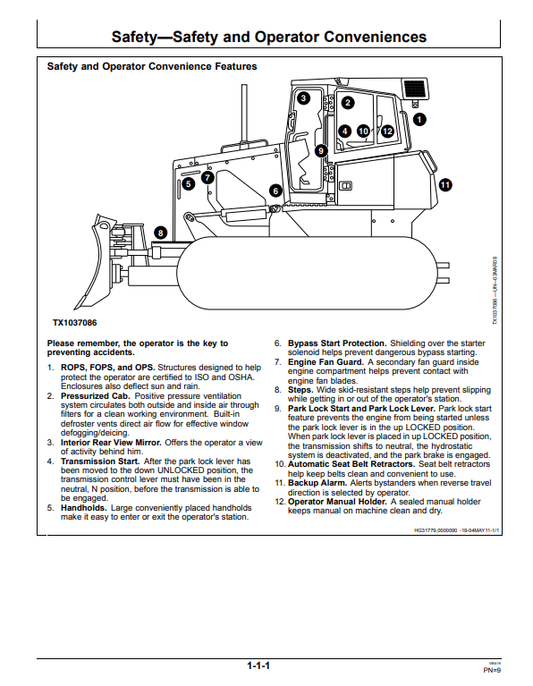JOHN DEERE 750J AND 850J CRAWLER DOZER OPERATOR MANUAL OMT202117
