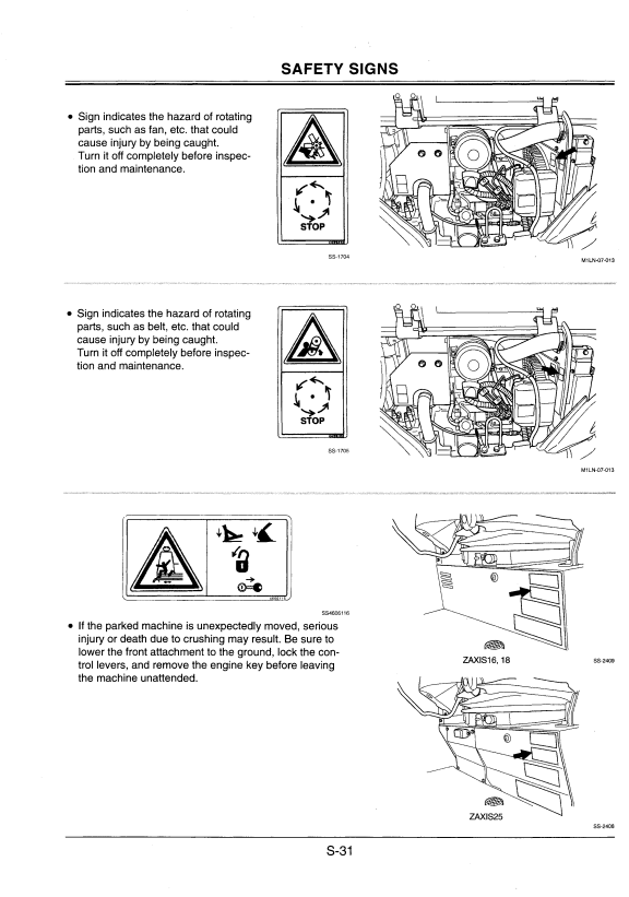 HITACHI ZAXIS 16, 18, 25 EXCAVATOR OPERATOR MANUAL EM1LNEN11