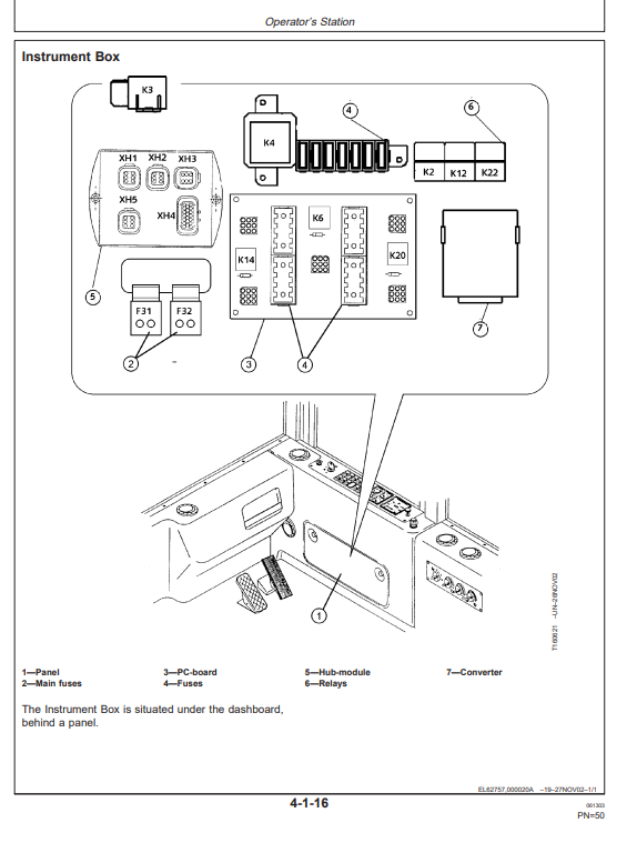 JOHN DEERE 1010D FORWARDER OPERATOR MANUAL OMF064199