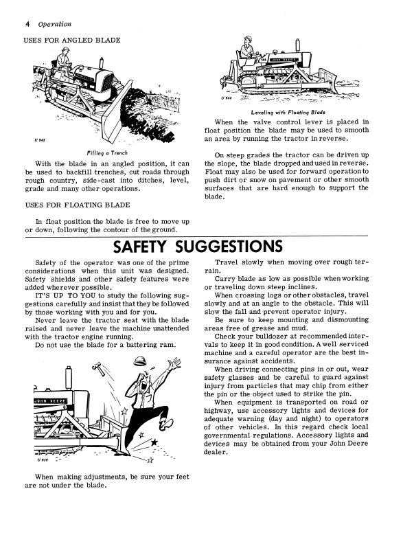 JOHN DEERE 624 AND 625 BULLDOZER OPERATOR MANUAL OMU13340