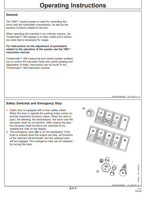 JOHN DEERE 1070D HARVESTER OPERATOR MANUAL OMF070957