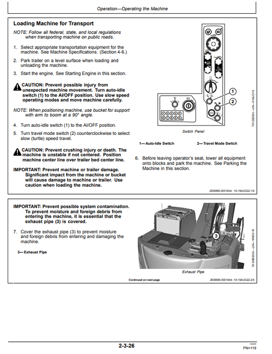 JOHN DEERE 245GLC EXCAVATOR OPERATOR MANUAL OMT382335X19